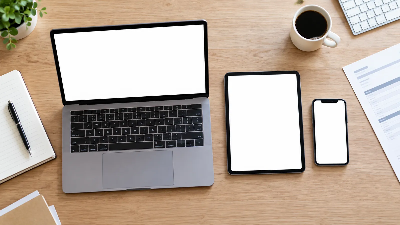 Un computer, un tablet e un telefono su un tavolo: tre articoli che rispondono alla domanda della titolare.